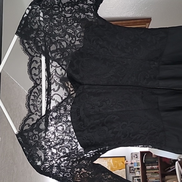 Gorgeous Vintage 1950s Lace & Satin Tea Length Cocktail Dress Amazing Condition - Picture 3 of 12